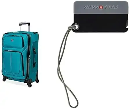SwissGear Sion Softside Expandable Roller Luggage and Luggage ID Tag
