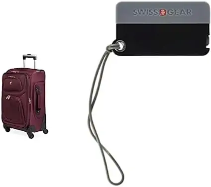 SwissGear Sion Softside Expandable Roller Luggage and Luggage ID Tag
