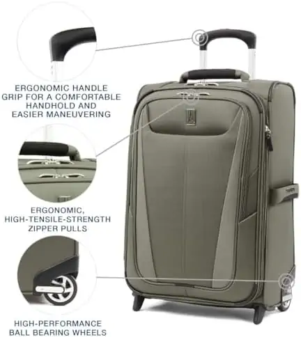 Travelpro Maxlite 5 Softside Expandable Upright 2 Wheel Luggage, Lightweight Suitcase, Men and Women, Slate Green, Carry-On 22-Inch - Image 2