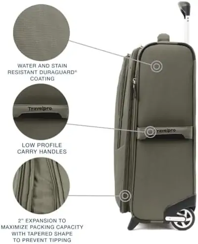 Travelpro Maxlite 5 Softside Expandable Upright 2 Wheel Luggage, Lightweight Suitcase, Men and Women, Slate Green, Carry-On 22-Inch - Image 3