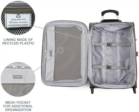 Travelpro Maxlite 5 Softside Expandable Upright 2 Wheel Luggage, Lightweight Suitcase, Men and Women, Slate Green, Carry-On 22-Inch - Image 4