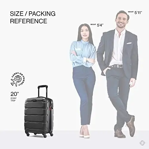 Samsonite Omni PC Hardside Expandable Luggage with Spinner Wheels, Carry-On 20-Inch, Black - Image 2