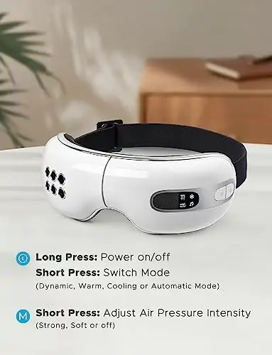 Worxvell Eye Massager with Heat and Cooling, Rechargeable Bluetooth Music Heated Eye Masks for Dry Eyes, Eye Strain, Migraine,Dark Circles, Improving Sleeping Gifts for Women and Men - Image 5