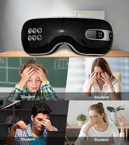 BOQUBOO Eye Massager with Heat and Cooling for Migraines, Dry Eyes, and Eyestrain - Heated Eye Massager Mask Massage Pressure Points for Relaxation - Gifts for Women and Men (Black) - Image 8