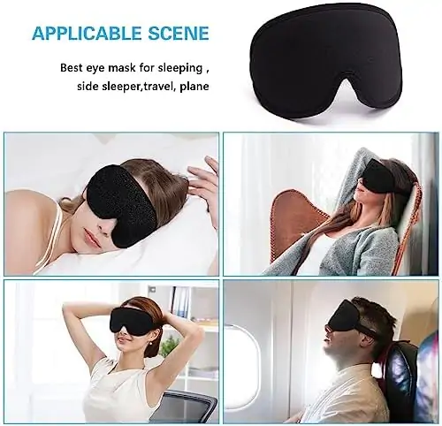 Sleep Mask for Eyes - Silk Sleeping Mask Soft Smooth Blindfold Eye Cover for Restful Sleep, Travel Shade Cover, Relaxing Sleeping Aid - Image 5