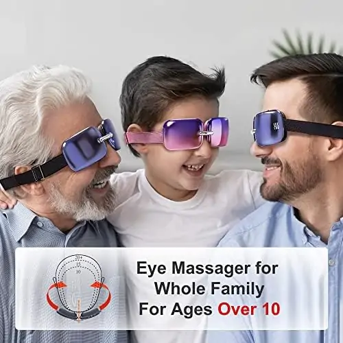 MASTER MASSAGE EQUIPMENT E10 Electric Smart Fashion Mini Eye Massager with Heat Lightweight Reduce Eye Strain Dark Circles Dry Eye Care, Improve Sleep Massage Mask, Gradient Purple+Aurora Blue - Image 3