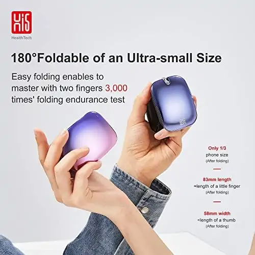 MASTER MASSAGE EQUIPMENT E10 Electric Smart Fashion Mini Eye Massager with Heat Lightweight Reduce Eye Strain Dark Circles Dry Eye Care, Improve Sleep Massage Mask, Gradient Purple+Aurora Blue - Image 8