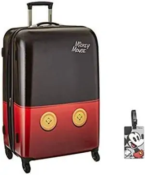 American Tourister Disney Mickey Mouse Pants Hardside Spinner 28 with Matching ID Tag