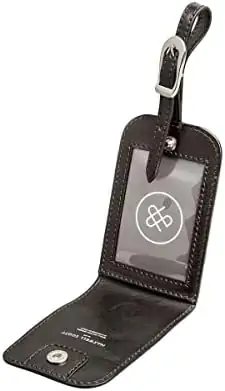 Quality Leather Luggage Tag | The Ledro | Handcrafted in Italy | Night Black