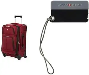 SwissGear Sion Softside Expandable Roller Luggage and Luggage ID Tag
