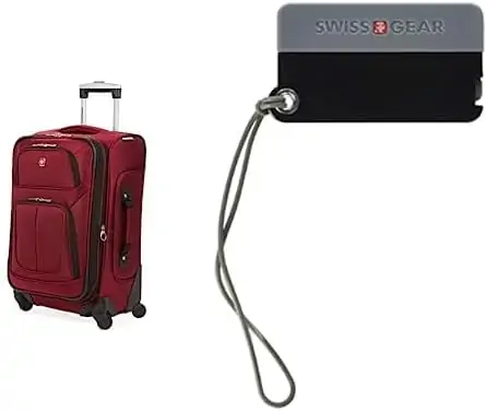 SwissGear Sion Softside Expandable Roller Luggage and Luggage ID Tag