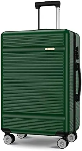 Zitahli Luggage, Expandable Suitcase Checked Luggage, Hardside Luggage with TSA Lock Spinner Wheels YKK zippers, 24in (Dark Green)